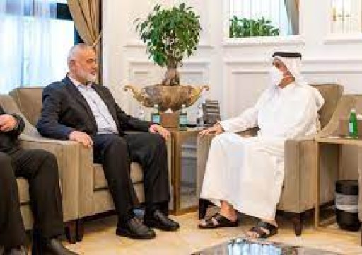 هنية يبحث مع وزير الخارجية القطري العدوان على غزة