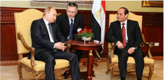 السيسي يعد بوتين بالعمل على تغيير موقف الخليج من الحوثي و الأسد